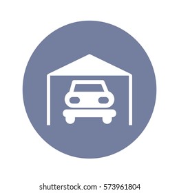 Icono de la ilustración vectorial del garaje de estacionamiento