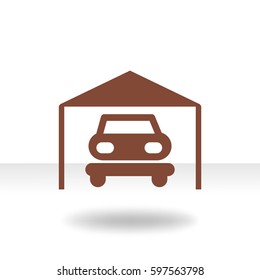 Icono de la ilustración vectorial del garaje de estacionamiento