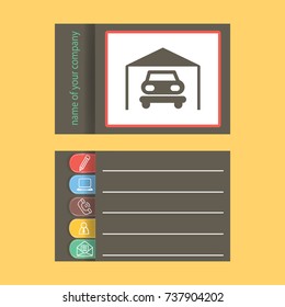 Icono de la ilustración vectorial del garaje de estacionamiento