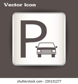 Vector illustration Parking vector icon 