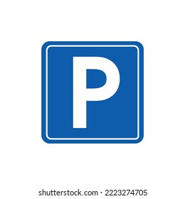 Vector illustration of a parking sign isolated on a white background