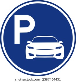 vector illustration of a parking sign on a transparent background