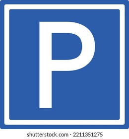 Ilustración vectorial de la señal de tránsito de estacionamiento