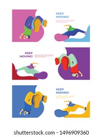 vector illustration parkour flat design