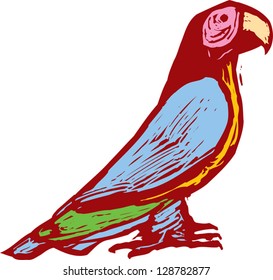 Vector illustration of a parrot