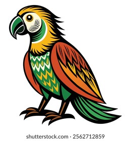 Vector Illustration of a parrot editable project.