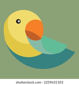 vector illustration parrot logo emblem with yellow, blue, and green color, parrot animal, golden ratio.