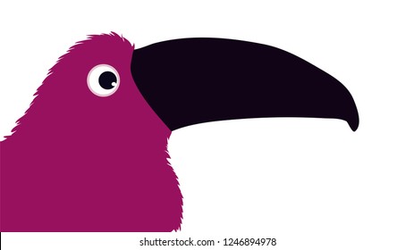 Vector illustration of parrot on white background.