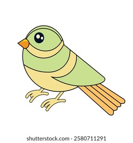 vector illustration of parrot with pastel green and yellow colors