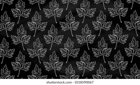 Vector Illustration of Parsley Pattern Chalkboard Sketch Style