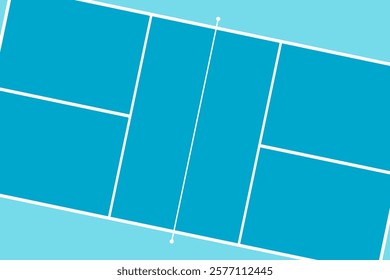 vector illustration, part of pickleball court top view, a popular outdoor sport similar tennis, table tennis. background for sport concept.