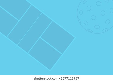 vector illustration, part of pickleball court top view, a popular outdoor sport similar tennis, table tennis. background for poster, brochure, advertising.