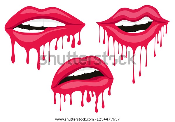 Vector Illustration Parted Lips Sexy Woman Stock Vector Royalty Free