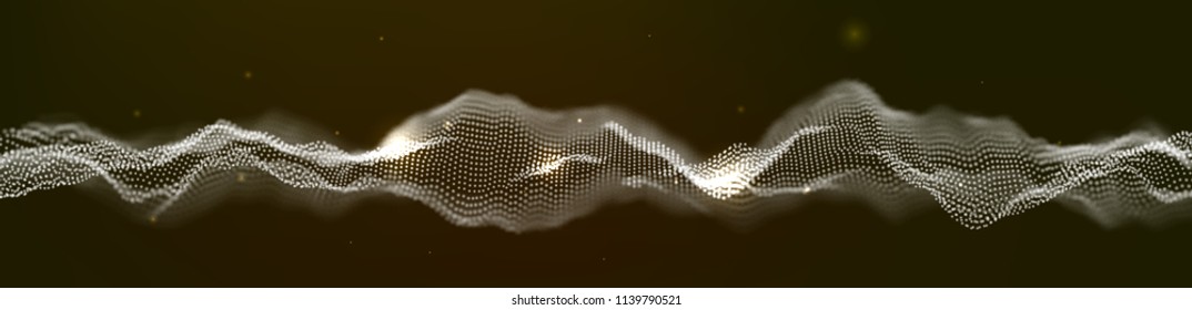 Vector illustration of a particle. Abstract waves of the current.