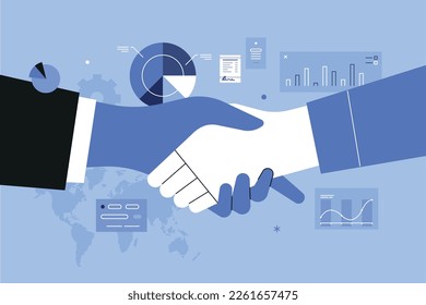 Vector illustration of partnership, agreement, our partners, consulting, global strategy.
Creative concept for web banner, social media banner, business presentation, marketing material.