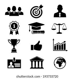 Vektorgrafik-Partnerschaft und Zusammenarbeit. Unternehmenssymbole - Zusammenarbeit, Sieg, Erfolg, Ziel und Feier