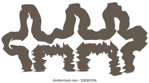 Vector illustration of parts of a fence