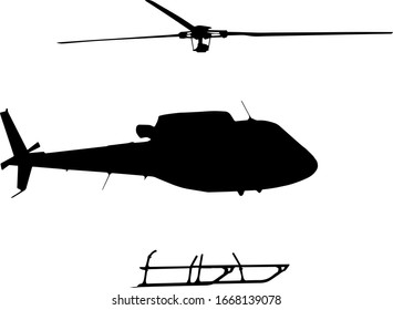 Vector illustration of parts of which it is composed the helicopter