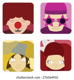 vector illustration of party avatars