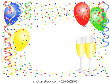 vector illustration of a party background with balloons