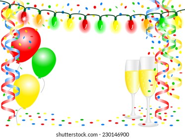 vector illustration of a party background with balloons