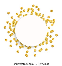 Vector Illustration of a Party Background with Golden Confetti