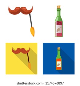 Vector illustration of party and birthday icon. Set of party and celebration vector icon for stock.
