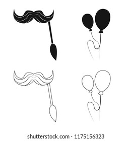 Vector illustration of party and birthday icon. Set of party and celebration stock vector illustration.