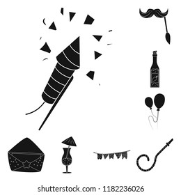 Vector illustration of party and birthday icon. Collection of party and celebration stock vector illustration.