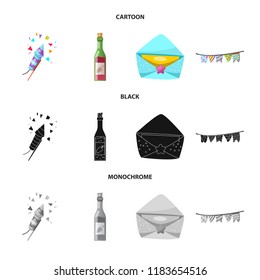 Vector illustration of party and birthday icon. Set of party and celebration stock vector illustration.