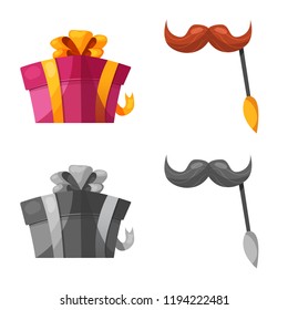 Vector illustration of party and birthday icon. Set of party and celebration stock symbol for web.