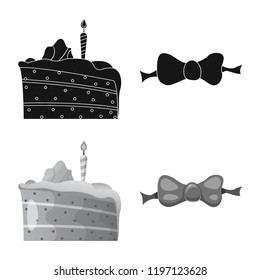Vector illustration of party and birthday icon. Collection of party and celebration stock symbol for web.