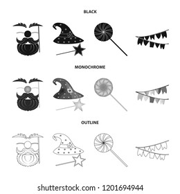 Vector illustration of party and birthday icon. Set of party and celebration stock symbol for web.