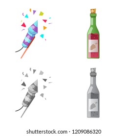 Vector illustration of party and birthday icon. Set of party and celebration stock symbol for web.