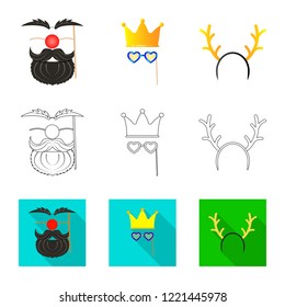 Vector illustration of party and birthday icon. Set of party and celebration stock symbol for web.