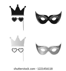 Vector illustration of party and birthday icon. Set of party and celebration vector icon for stock.