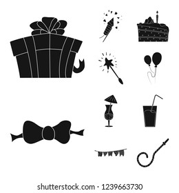 Vector illustration of party and birthday icon. Collection of party and celebration stock vector illustration.