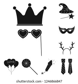 Vector illustration of party and birthday icon. Set of party and celebration stock vector illustration.