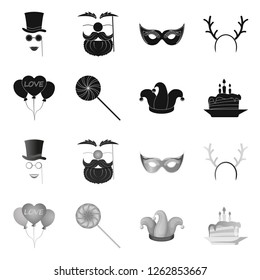 Vector illustration of party and birthday icon. Set of party and celebration stock symbol for web.