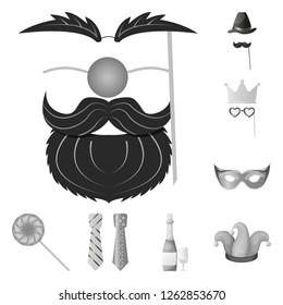 Vector illustration of party and birthday icon. Set of party and celebration vector icon for stock.