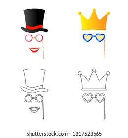Vector illustration of party and birthday icon. Set of party and celebration vector icon for stock.