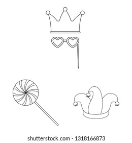 Vector illustration of party and birthday icon. Set of party and celebration stock symbol for web.