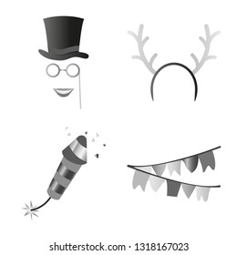 Vector illustration of party and birthday icon. Collection of party and celebration stock symbol for web.