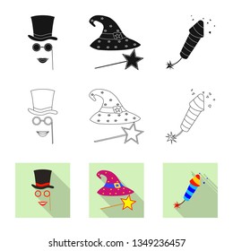 Vector illustration of party and birthday icon. Collection of party and celebration stock vector illustration.