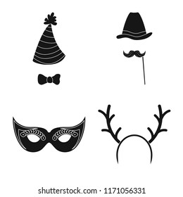 Vector illustration of party and birthday logo. Collection of party and celebration vector icon for stock.