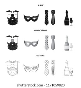 Vector illustration of party and birthday logo. Set of party and celebration vector icon for stock.