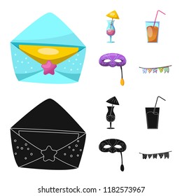 Vector illustration of party and birthday logo. Collection of party and celebration stock vector illustration.