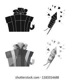 Vector illustration of party and birthday logo. Set of party and celebration stock symbol for web.