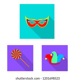 Vector illustration of party and birthday logo. Collection of party and celebration vector icon for stock.