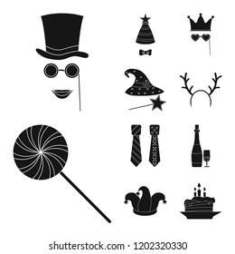 Vector illustration of party and birthday logo. Set of party and celebration vector icon for stock.
